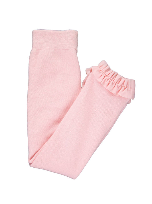 Girls Pink Footless Ruffle Tights