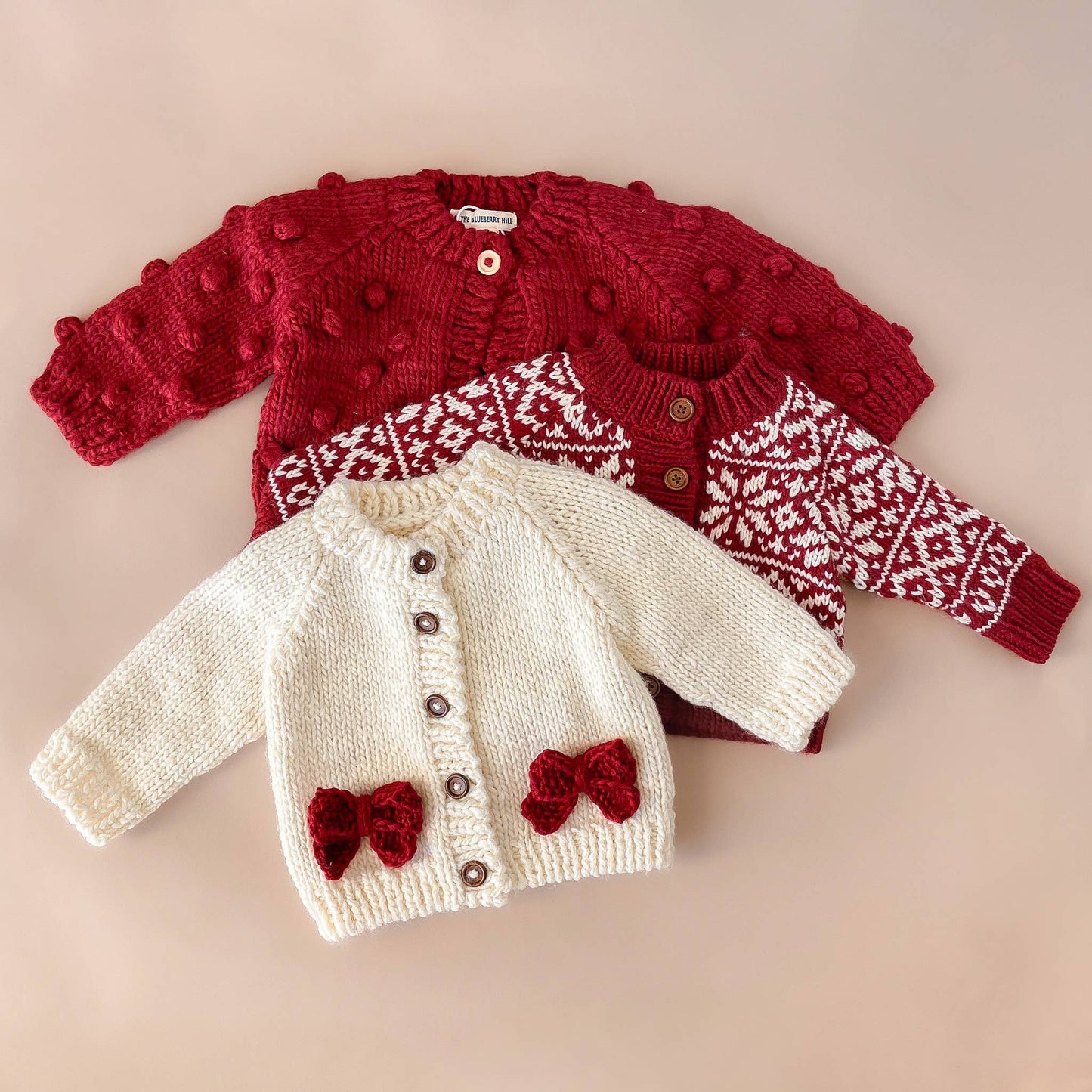 Red Bow Cardigan Kids Baby Sweater