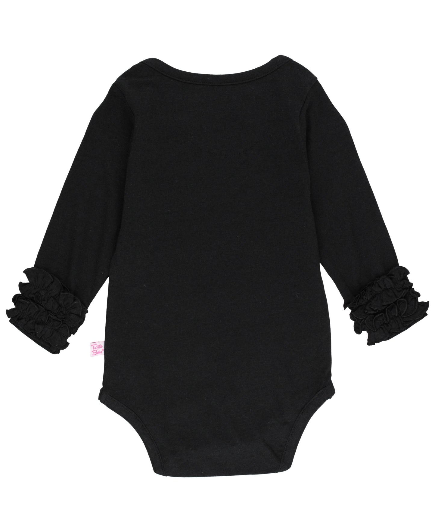 Baby Girls Black Ruffled Long Sleeve Layering Bodysuit