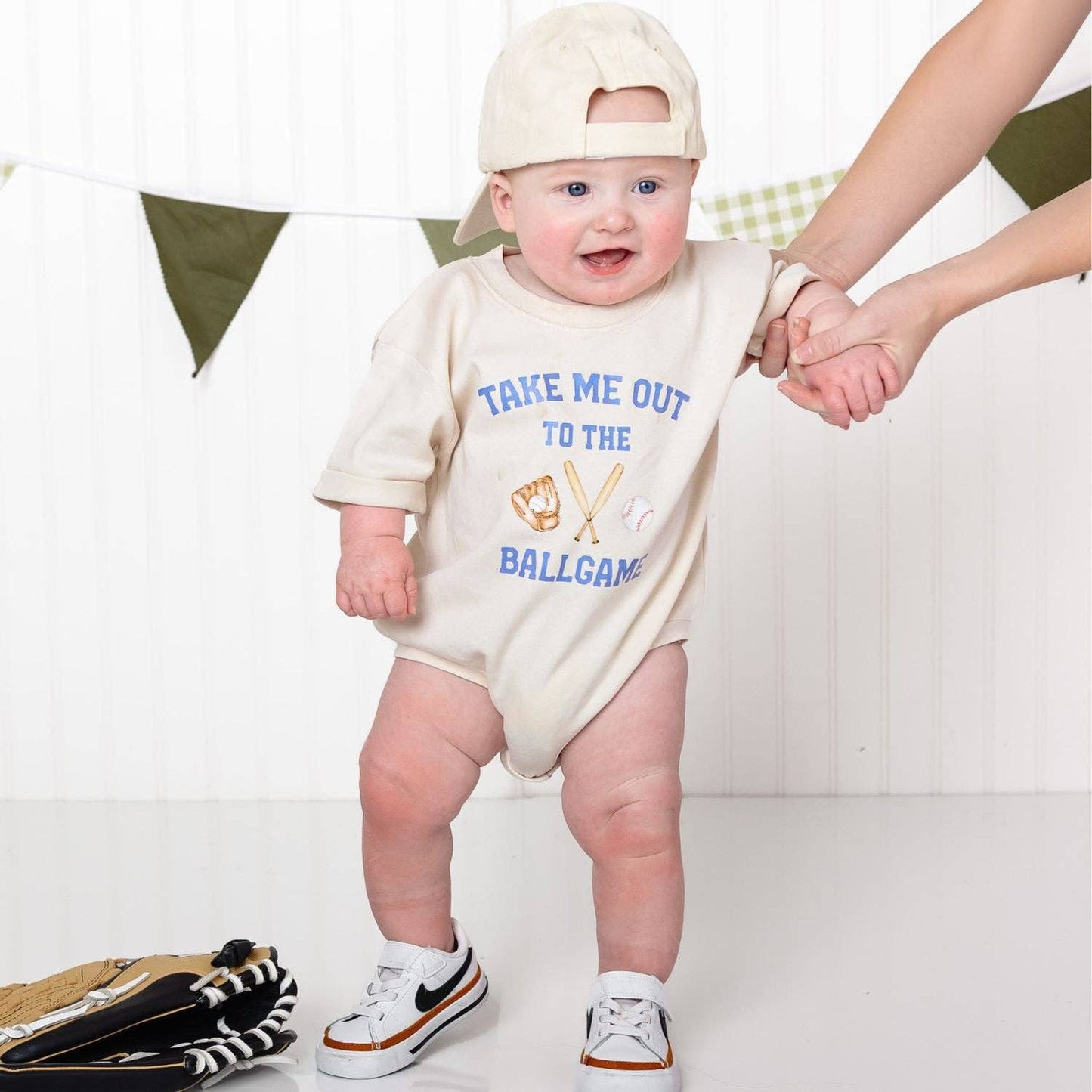 Sweet Wink - Take Me Out To The Ballgame Short Sleeve Romper - Baby
