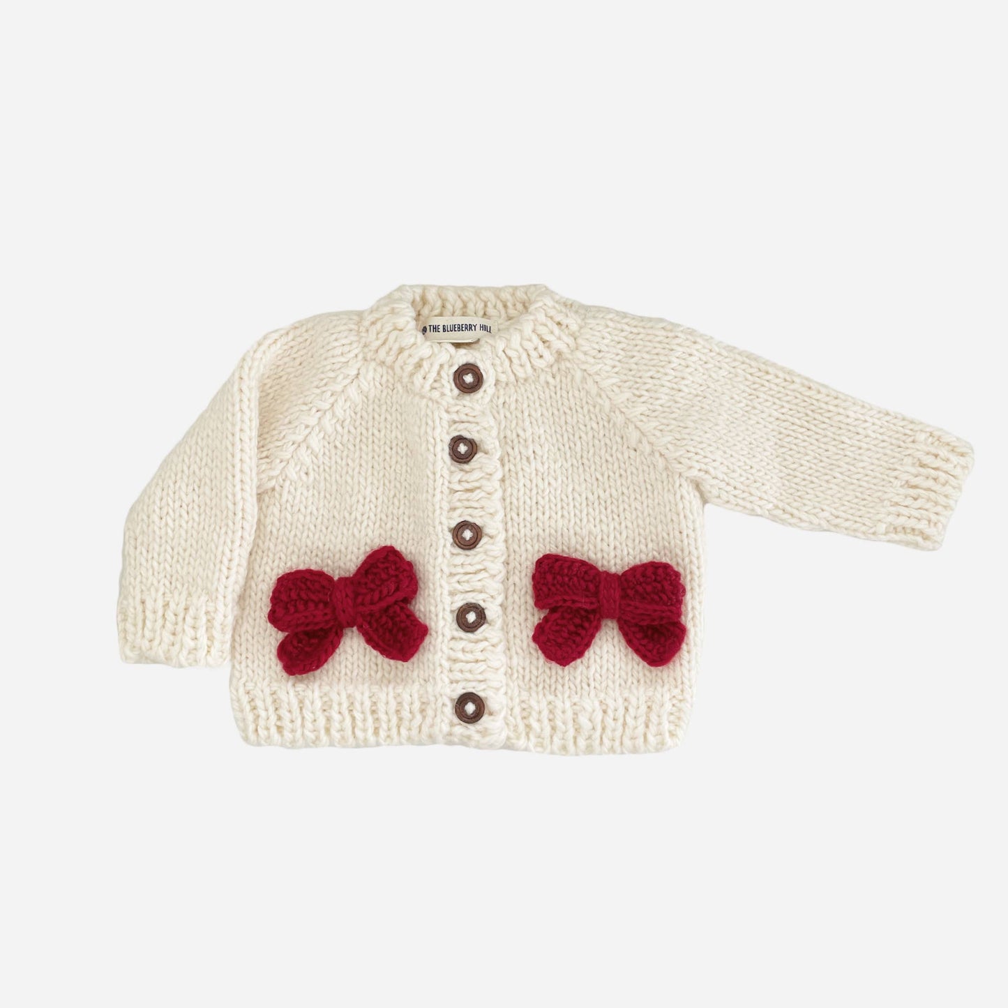 Red Bow Cardigan Kids Baby Sweater