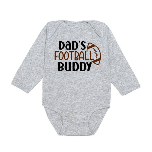 Dad's Football Buddy Black & Brown Long Sleeve Bodysuit