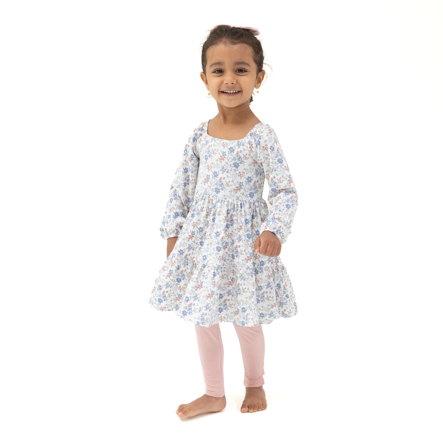Country Girl Floral Cap Sleeve Dress + Bamboo Legging