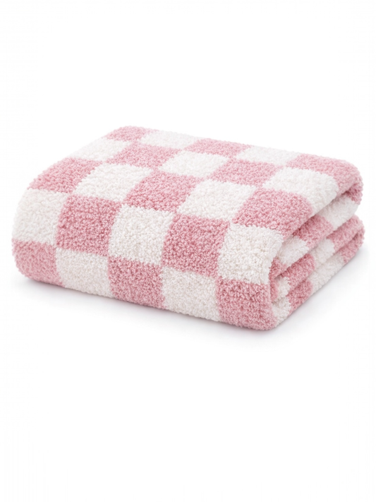 SpearmintLOVE - Phufy® Bliss Checkerboard Blanket, Strawberry