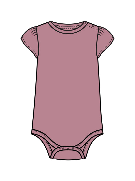 Colored Organics - Organic Pearl Petal Sleeve Bodysuit - Punch