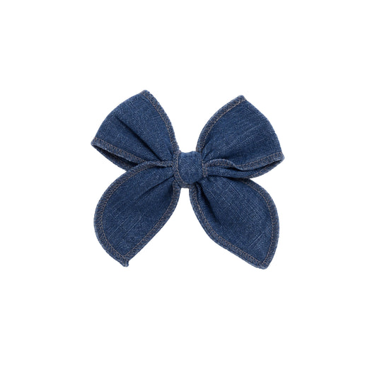 Chambray Bow Clip