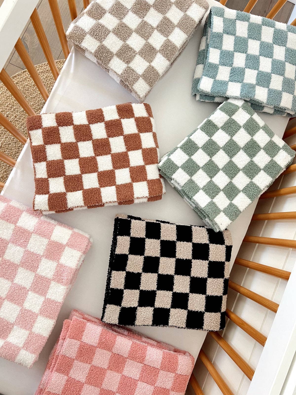 SpearmintLOVE - Phufy® Bliss Checkerboard Blanket, Powder