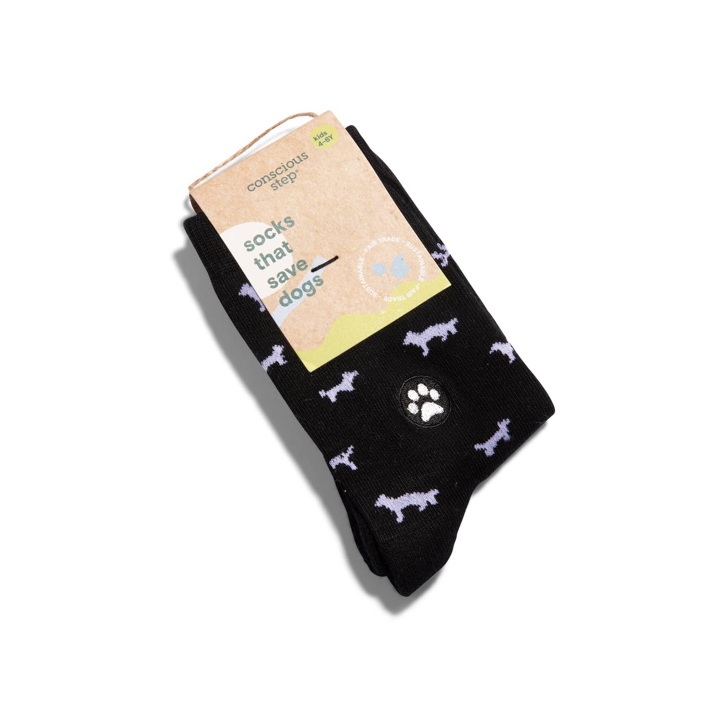 Kids Socks that Save Dogs (Black Dogs)