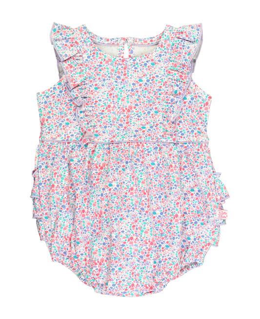 Baby Girls Candy Confetti Knit Sleeveless Waterfall Bubble Romper