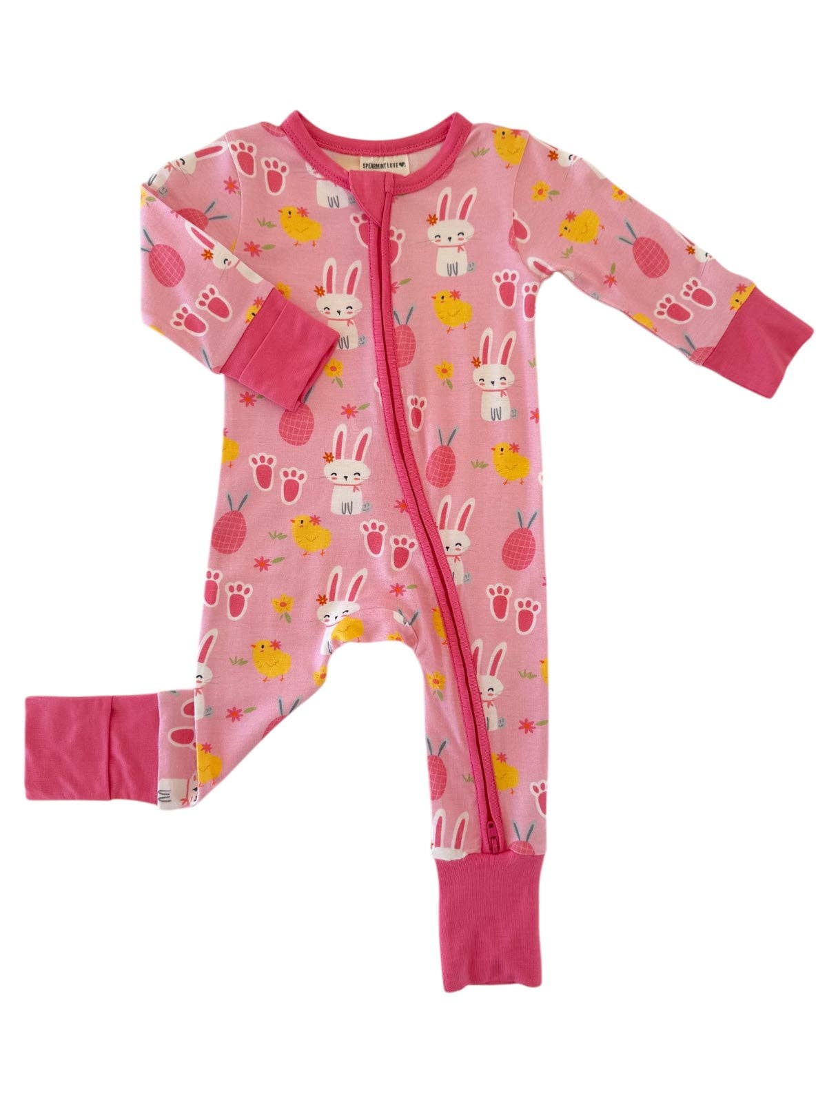 Pink Easter Bunny 2-Way Convertible Zip Romper