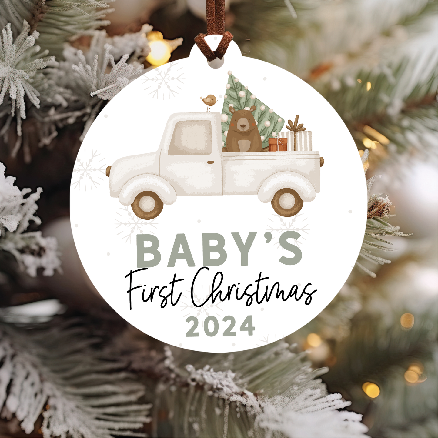 Baby's First Christmas Ornament 2024 | Cream Truck