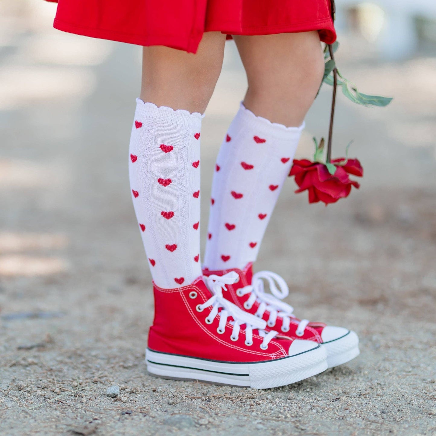 Little Stocking Co. - Heart Scalloped Knee High Socks