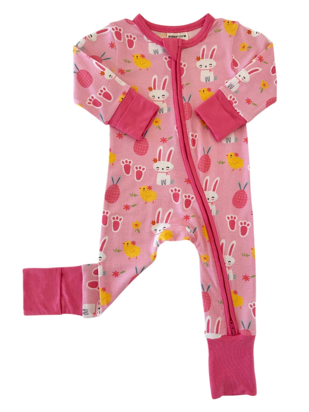 Pink Easter Bunny 2-Way Convertible Zip Romper