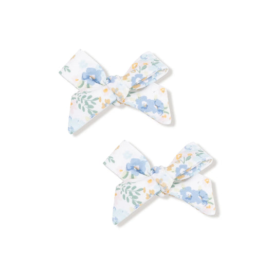 Sweet Rose Calico  Bow Clips