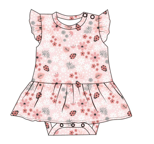Bird & Bean® - Baby Bamboo Skirted Bodysuit - Garden