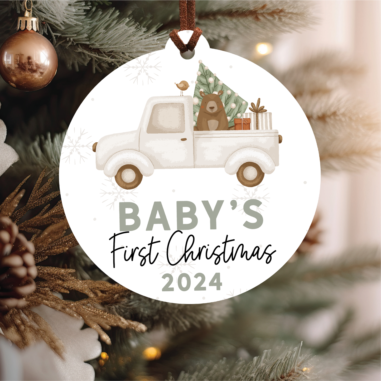 Baby's First Christmas Ornament 2024 | Cream Truck