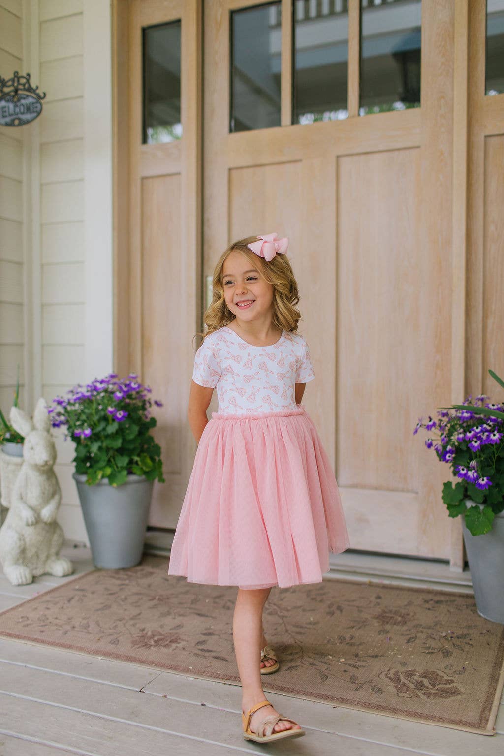 Tutu Dress in Ditsy Bunny