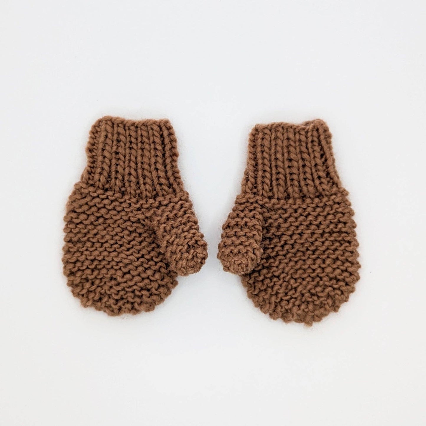 Pecan Garter Stitch Mittens