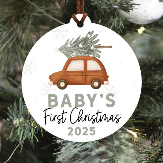 Baby's First Christmas Ornament 2025 | Rust Car