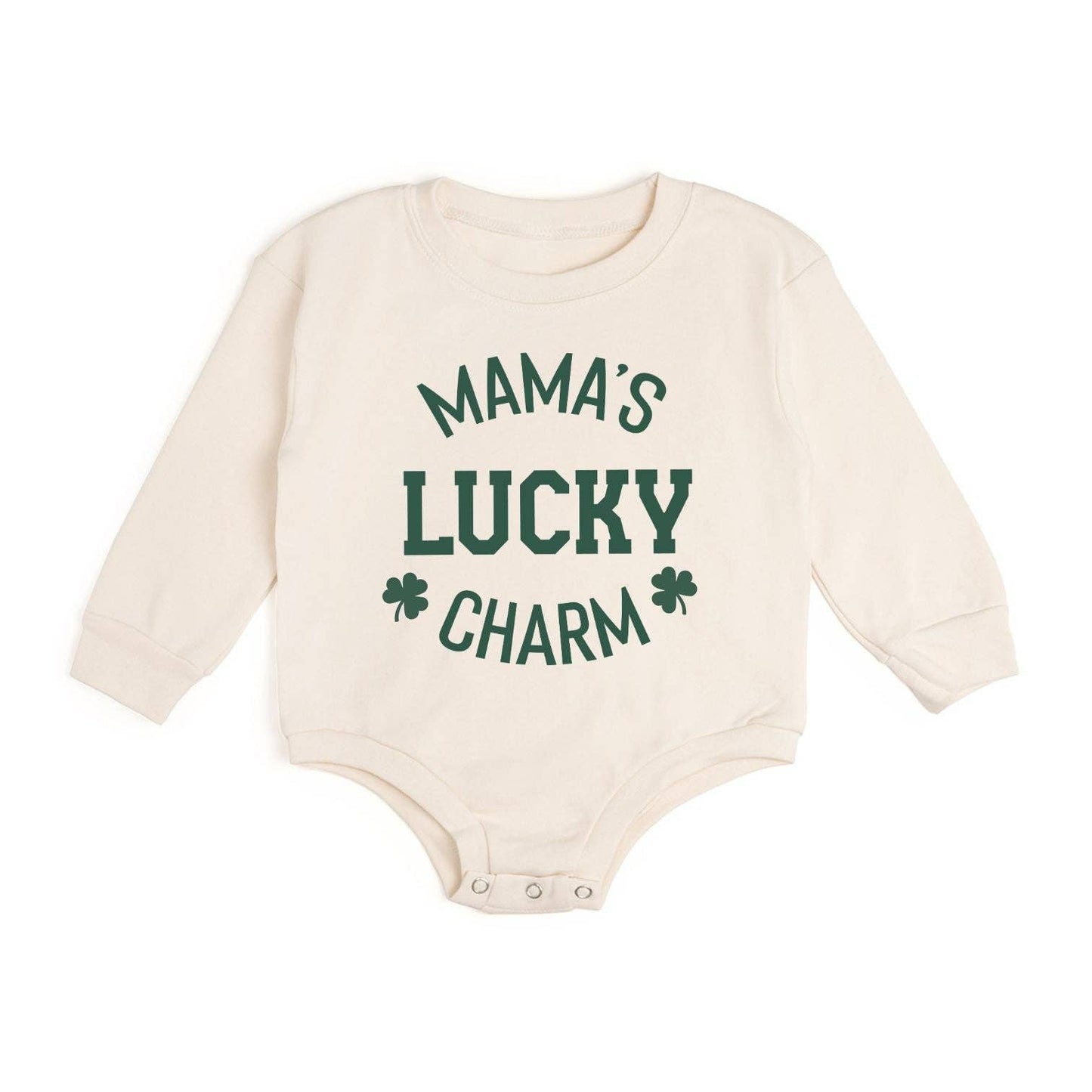 Mama's Lucky Charm St. Patrick's Day Long Sleeve Romper