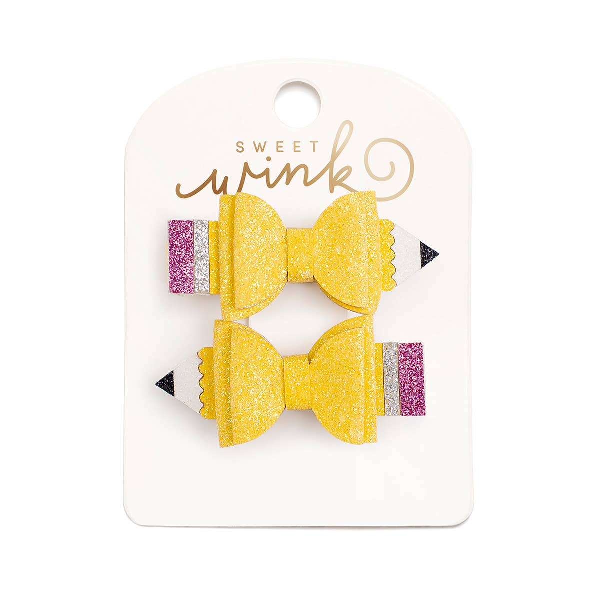 Back To School Pencil Bow Clip Set