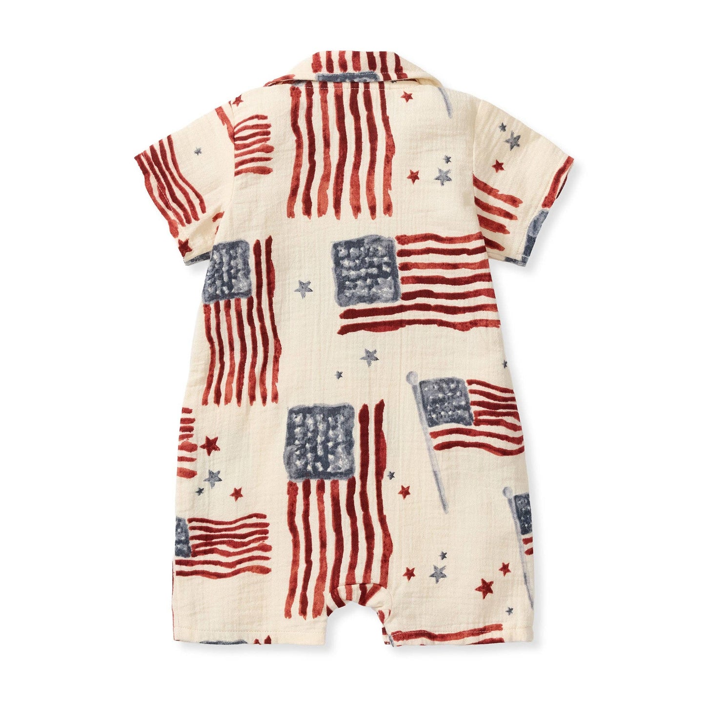 American Flag Baby Boy Romper