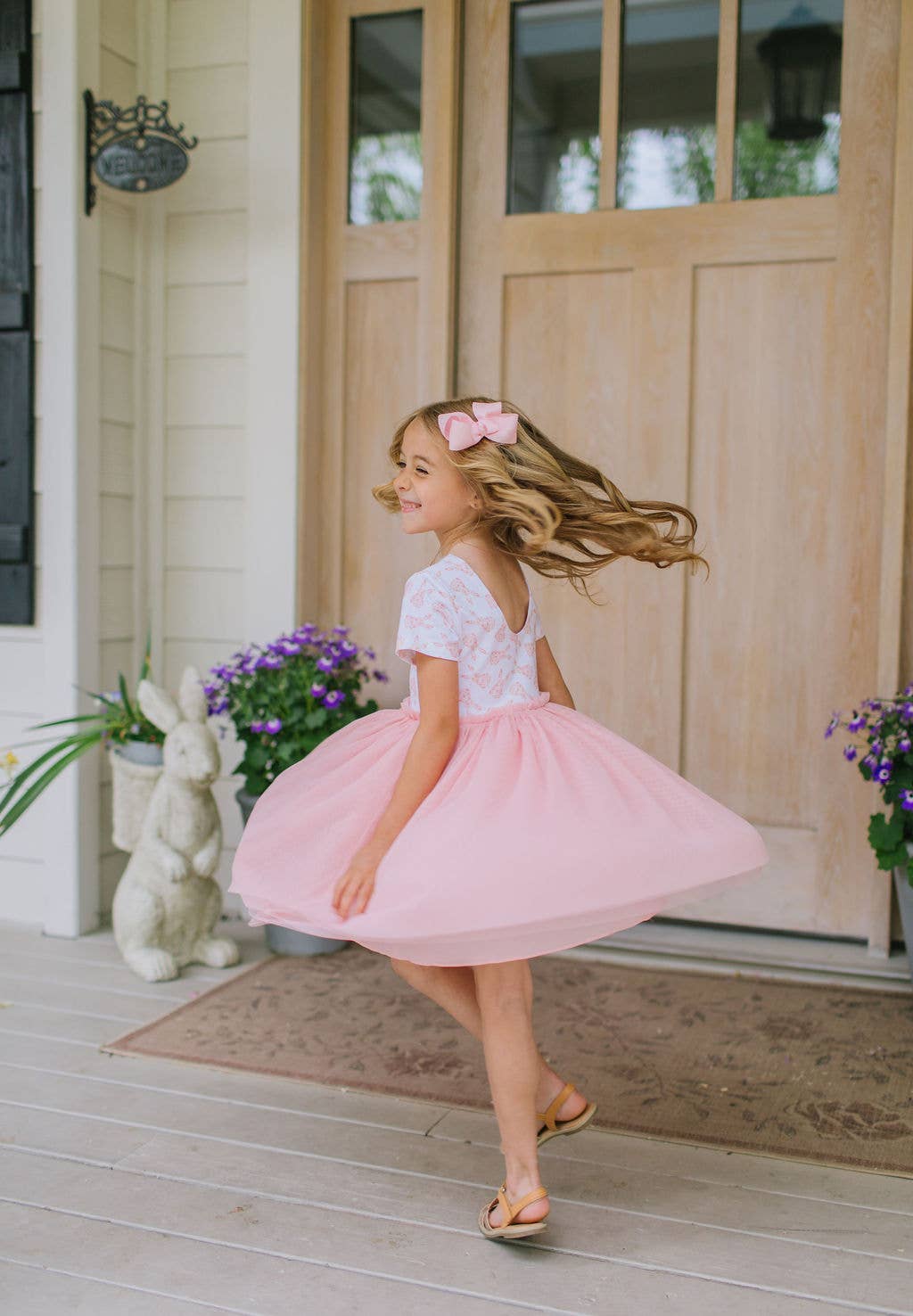 Tutu Dress in Ditsy Bunny