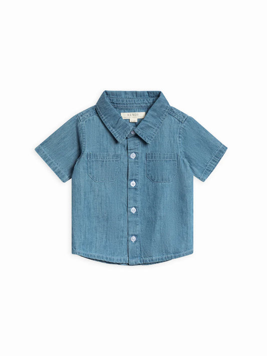 Organic Baby & Kids Graham Chambray Collared Button Down