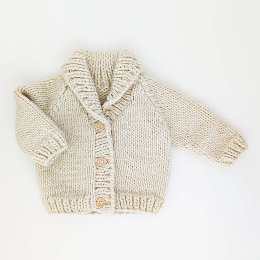 Shawl Collar Natural Cardigan Sweater