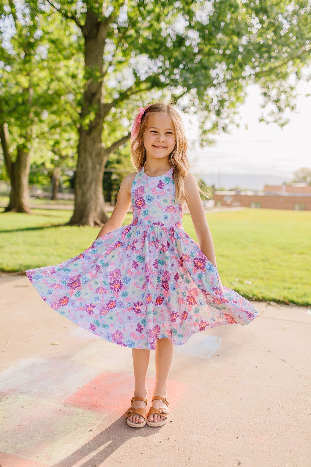 Sofia Dress in Serenity Floral | Girls Twirl Dress