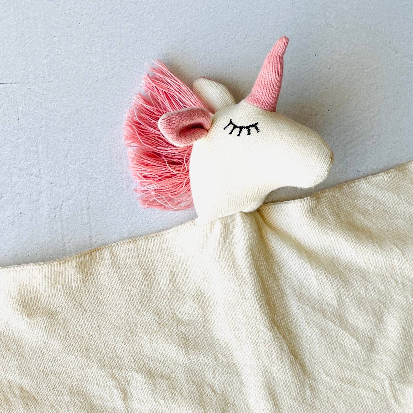 Organic Baby Unicorn Lovey Security Blanket Cuddle Cloth