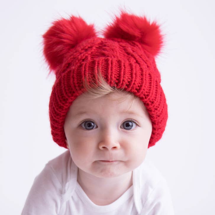 Red Fluffer Beanie Hat