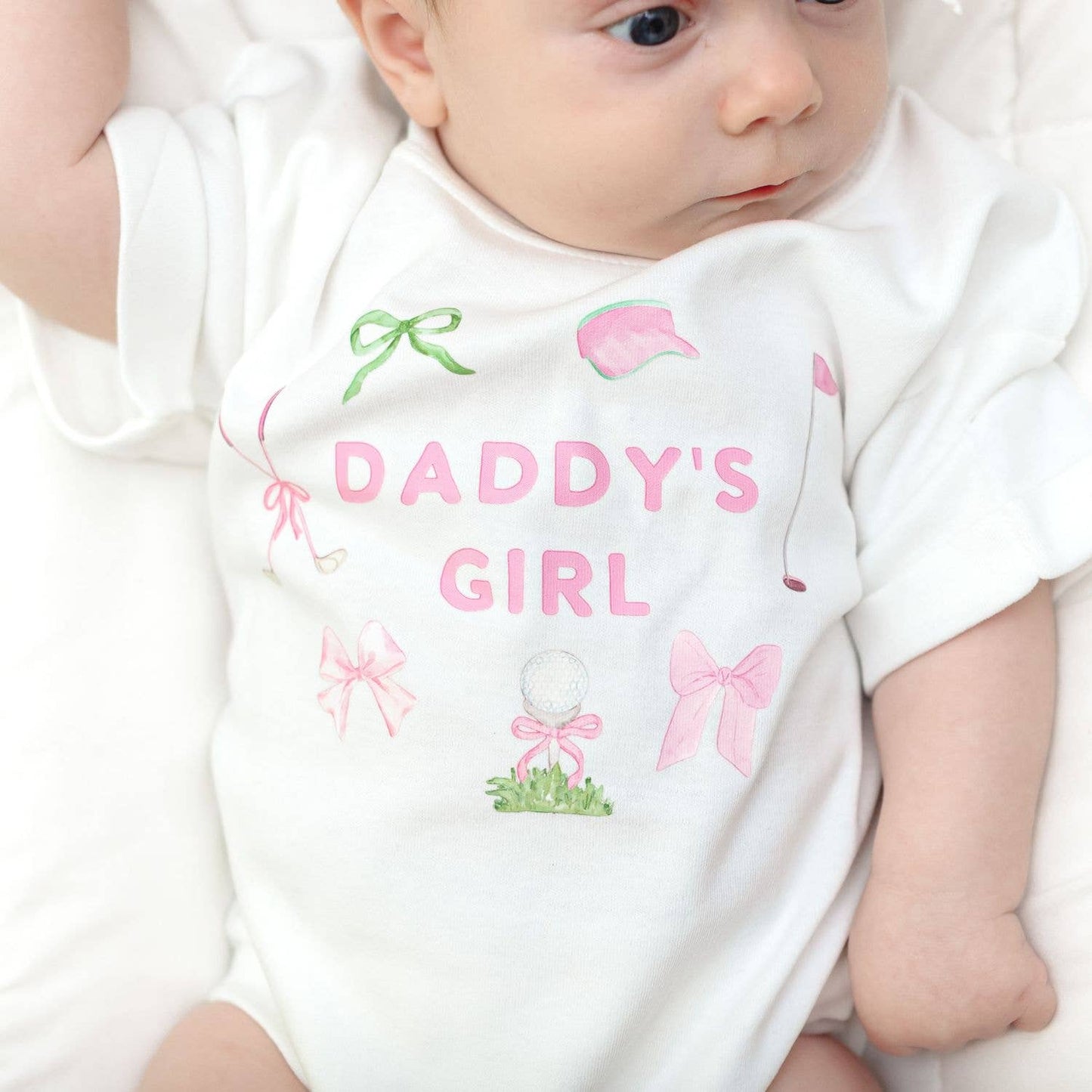 Sweet Wink - Daddy's Girl Golf Icon Short Sleeve Romper - Baby Clothes