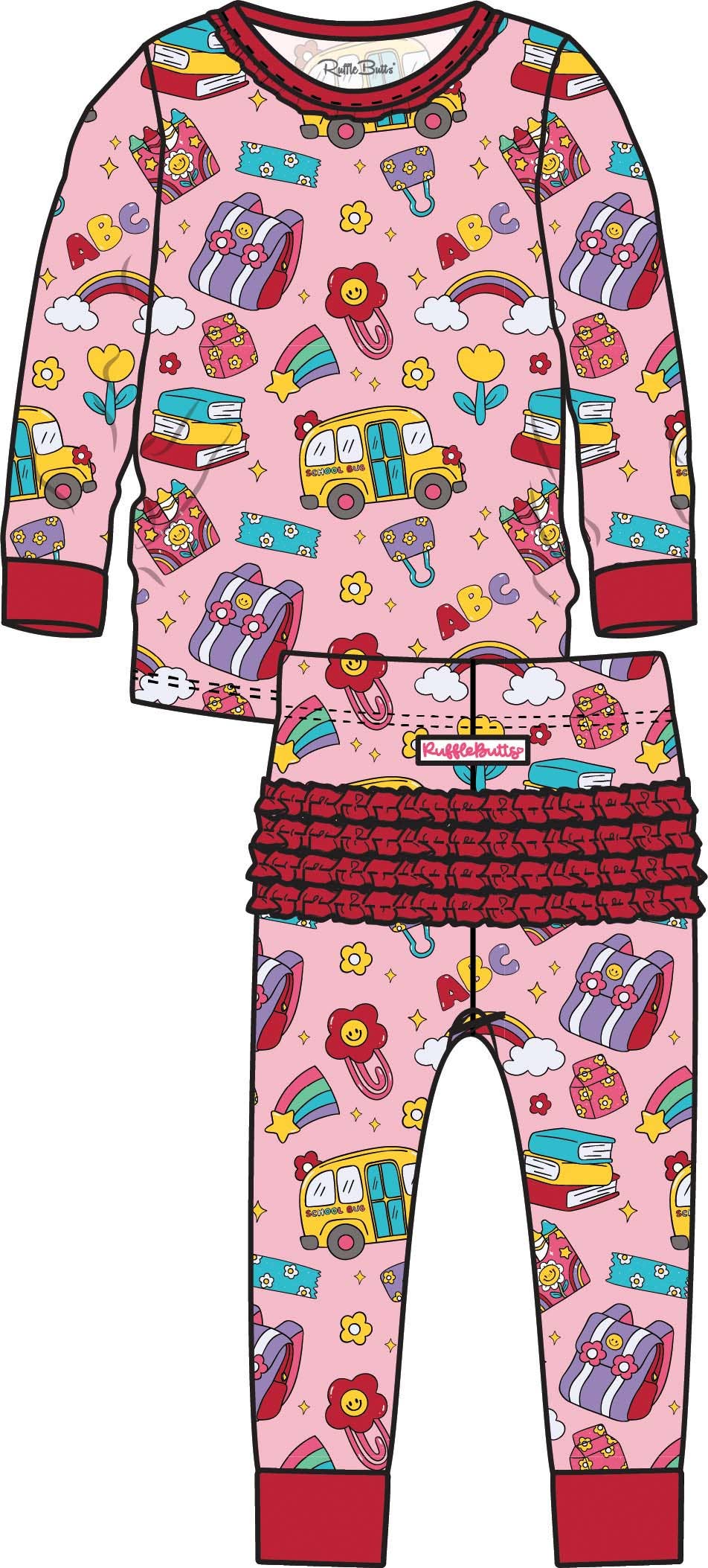 Classroom Cutie Ruffle Pajama Set SoftSnooze™