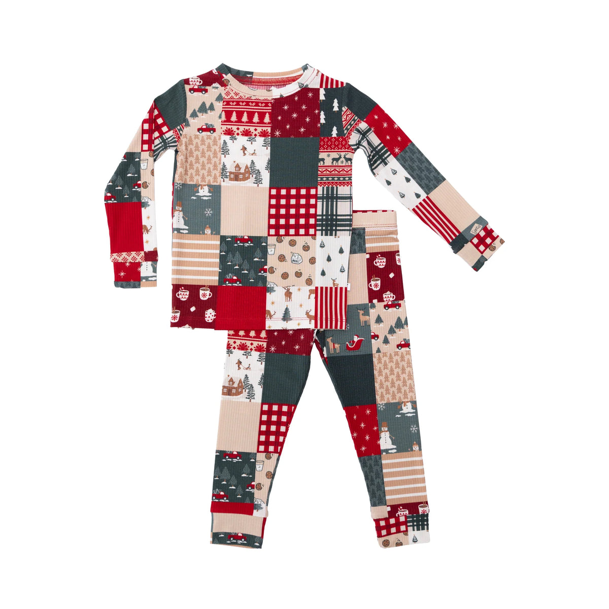 Patchwork Small Ribbed Two-Piece Set