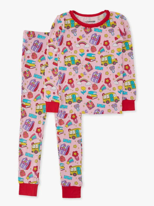 Classroom Cutie Ruffle Long Sleeve Pajama SoftSnooze™ Set