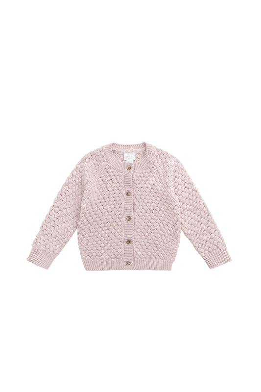 Maple Cardigan - Pastel Pink Marle