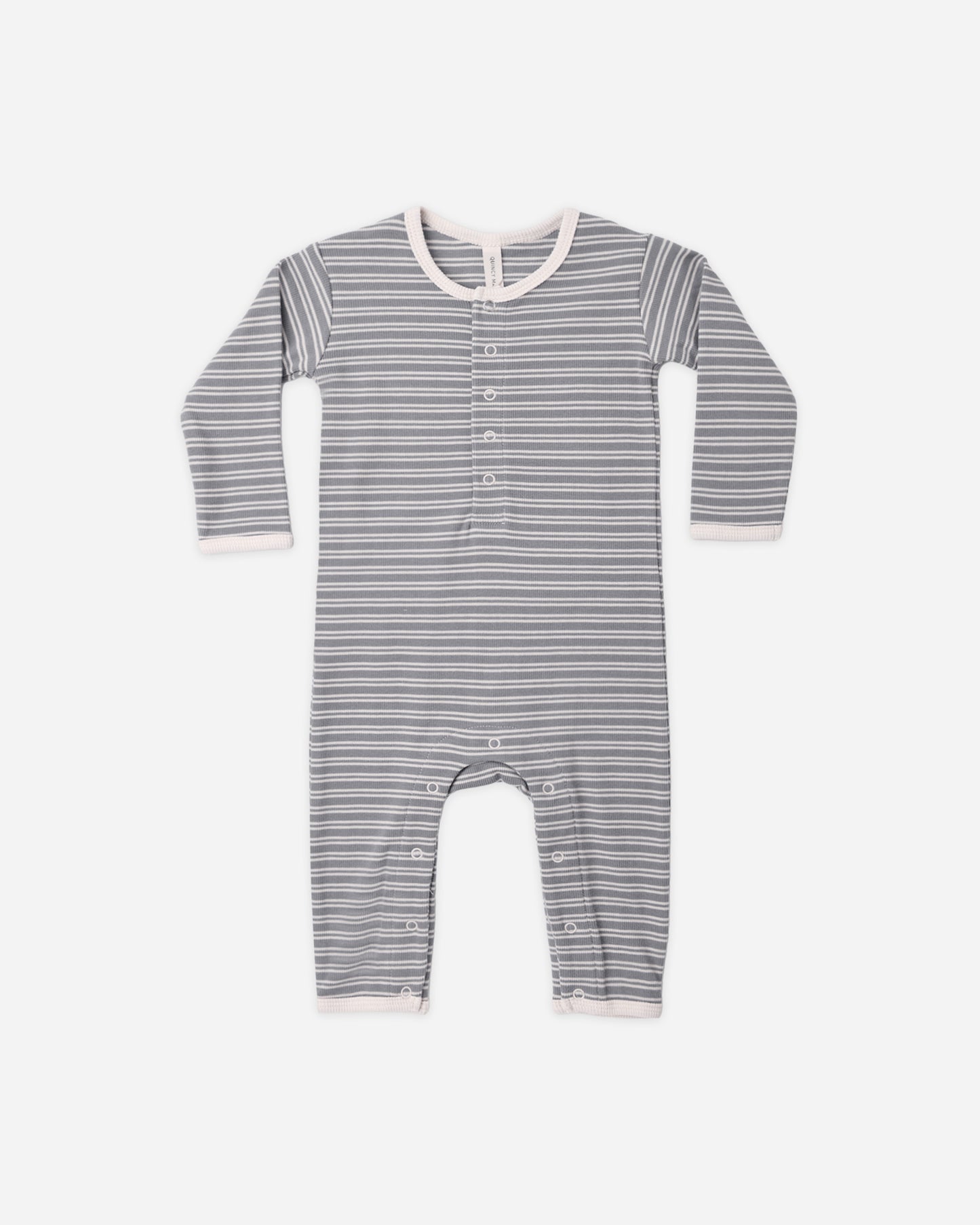 Ribbed Baby Jumpsuit Slate Microstripe