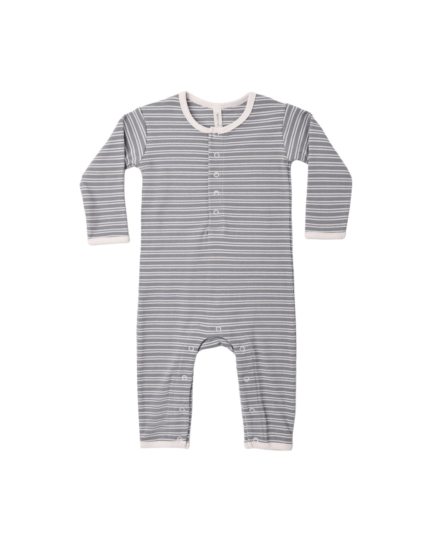 Ribbed Baby Jumpsuit Slate Microstripe