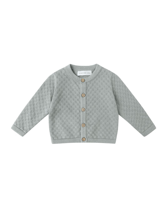 KNIT CARDIGAN || STEEL BLUE