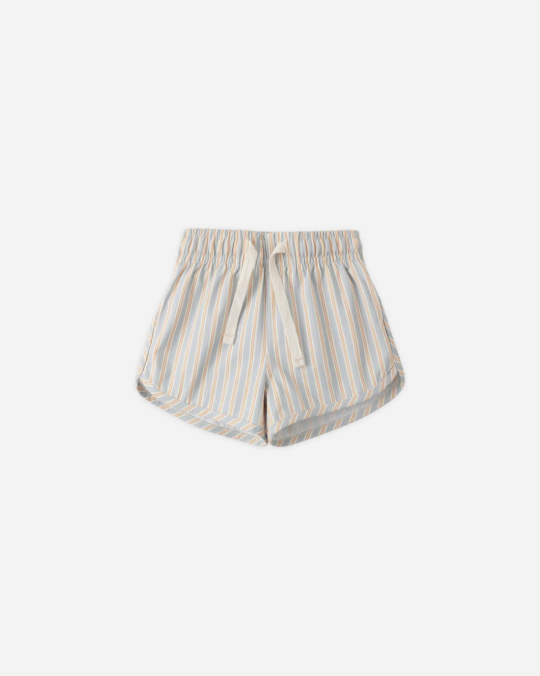 Boys Swim Short || Blue + Butterscotch Stripe