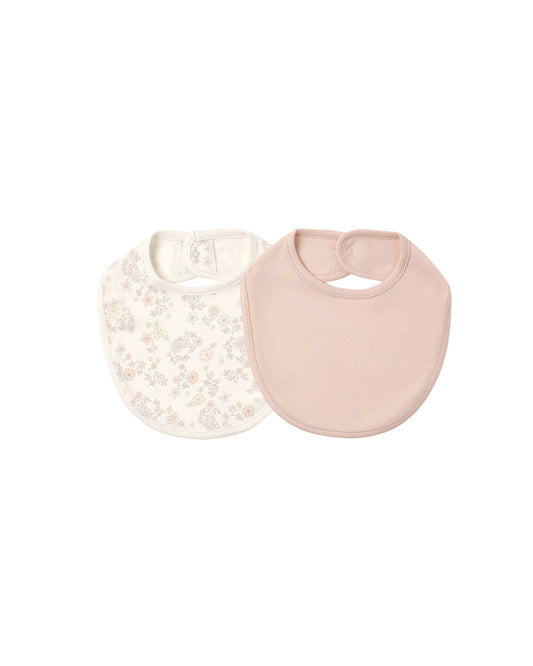 Jersey Snap Bib, 2 Pack Floral, Vine, Dusty Rose