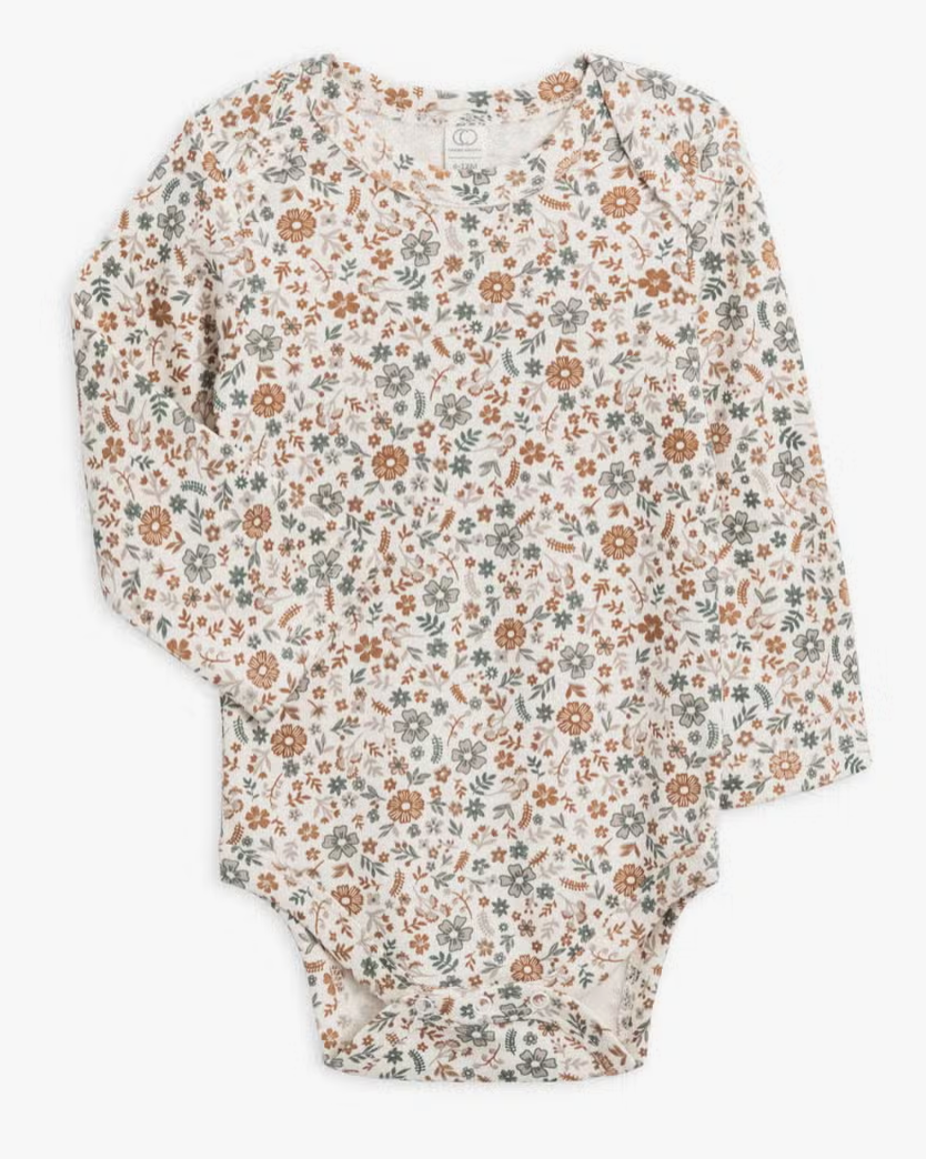 Dawn Floral / Nutmeg Organic Baby River Bodysuit