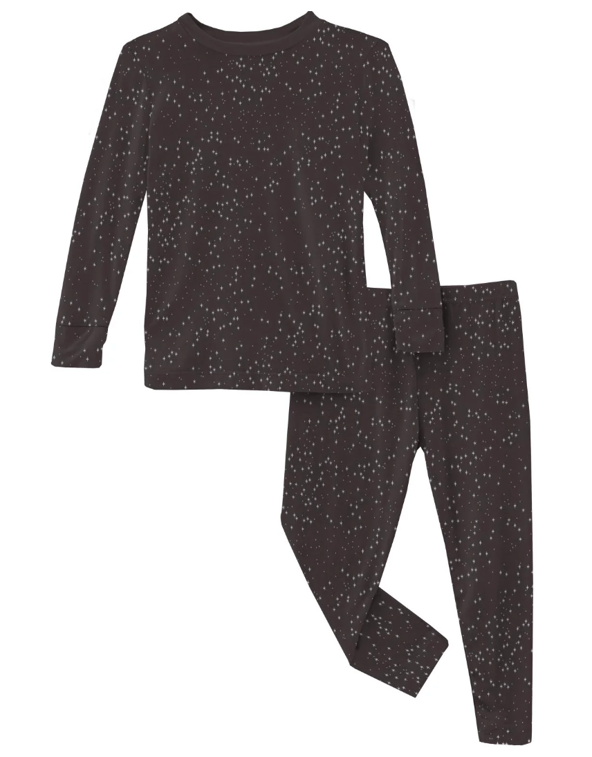 Midnight Foil Constellations Print Long Sleeve Pajama Set