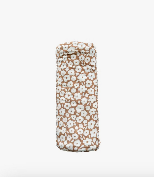 Mocha Ditsy Floral Bamboo Stretch Swaddle