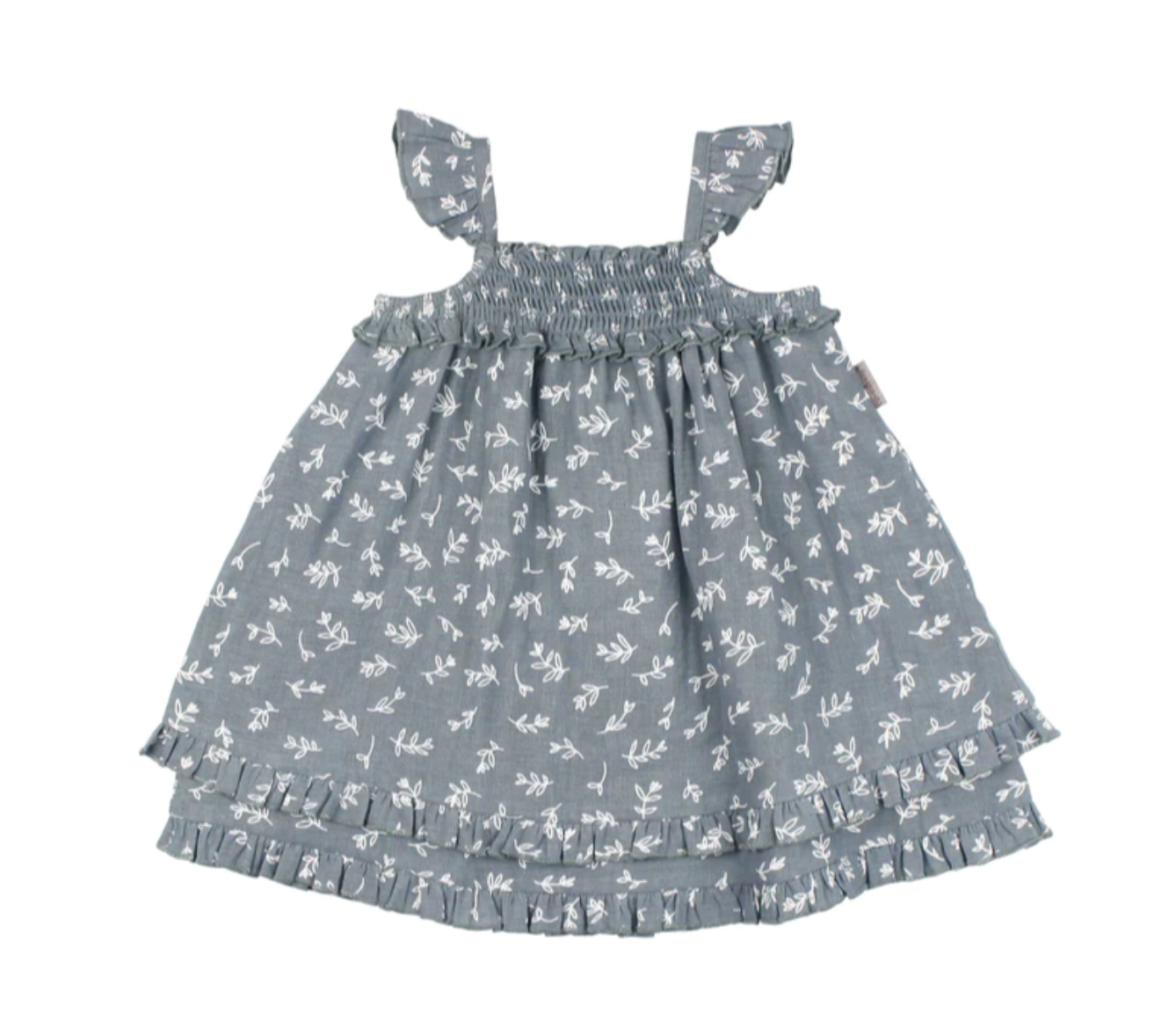 Kids' Organic Muslin Summer Dress in Twilight Leaves