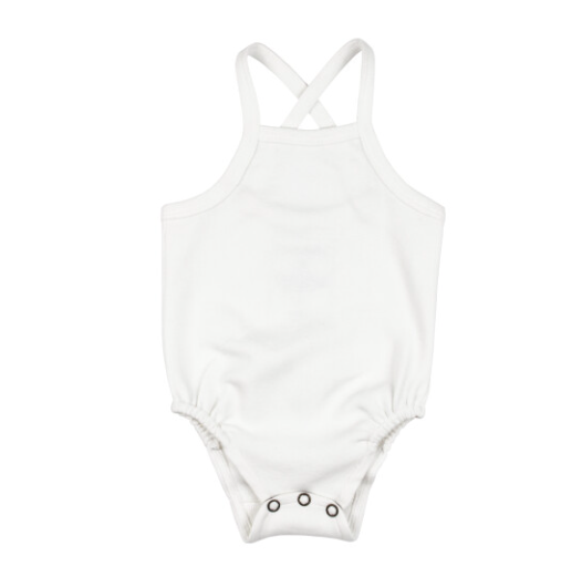 Organic Criss-Cross Bodysuit in White