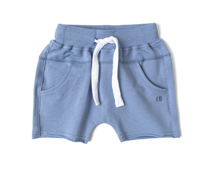 Raw Edge Harem Short - Sky Blue