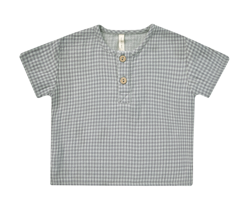 henry top || blue gingham