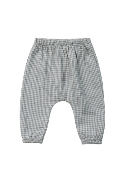 woven pant || blue gingham